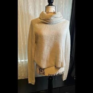 Love Crazy Cozy Knit Cowl Neck Sweater – Beige, Size Small